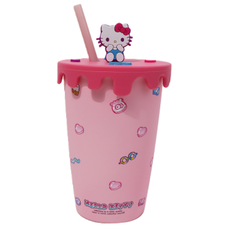 Sanrio Hello Kitty & Friends Sweet Factory Hello Kitty Ceramic Tumbler With Lid & Straw 400ml