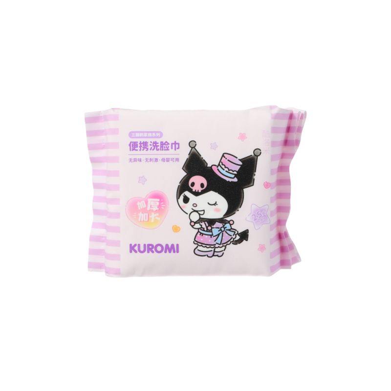 Sanrio Kuromi Dry Wipes 25 Sheets Travel Pack Size