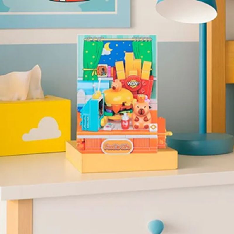 MINISO Toys Capybara Fast Food Building Blocks Set