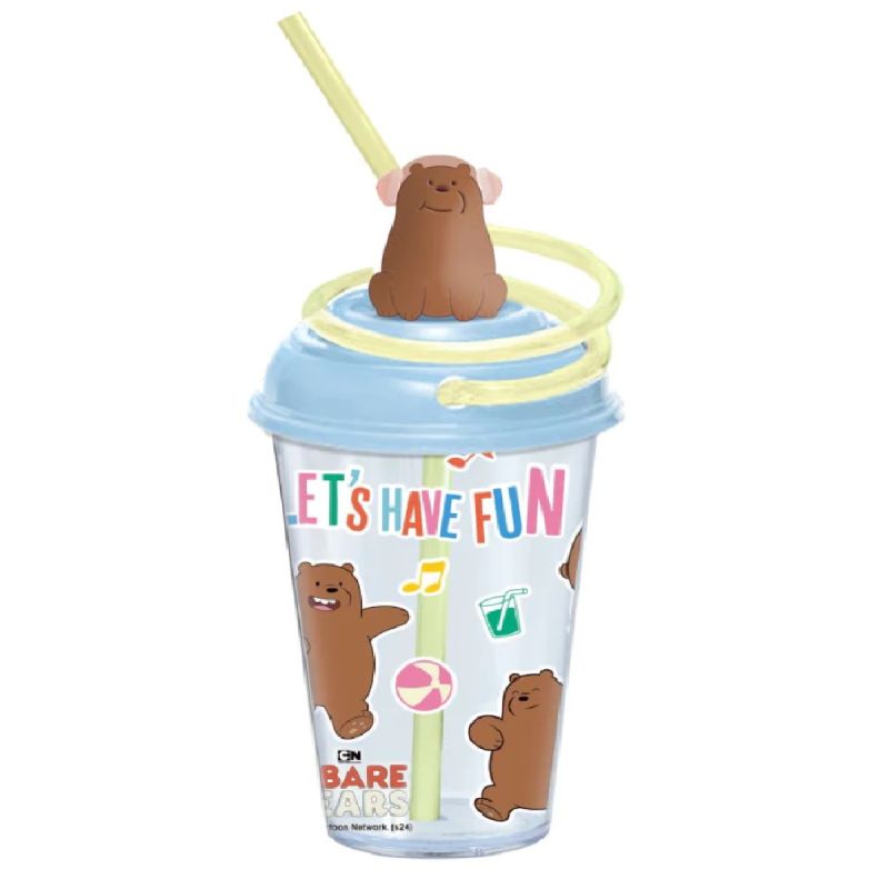We Bare Bears Grizz Seaside Music Festival Plastic Tumbler With Swirly Straw 480ml 