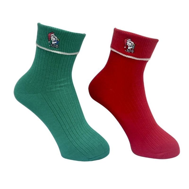 Snoopy Christmas Embroidery Character Crew Socks UK Size 5-7.5 (Assorted Styles)