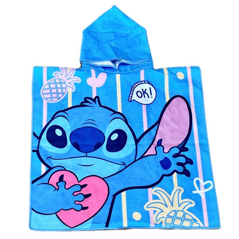 Disney Lilo & Stitch Poncho Hood Bath Towel 