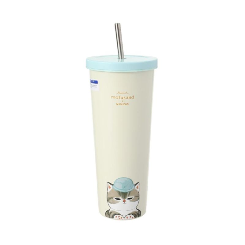 Mofusand Ice Cream Collection Yellow Tumbler & Straw