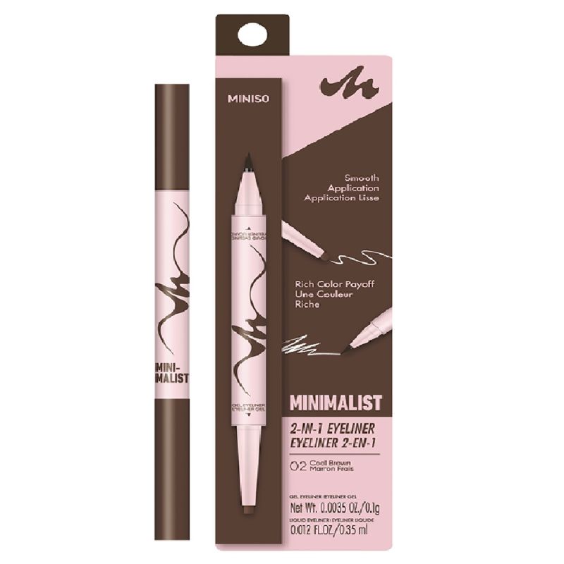 MINISO 2-in-1 Dual Tips Eyeliner Cool Brown 