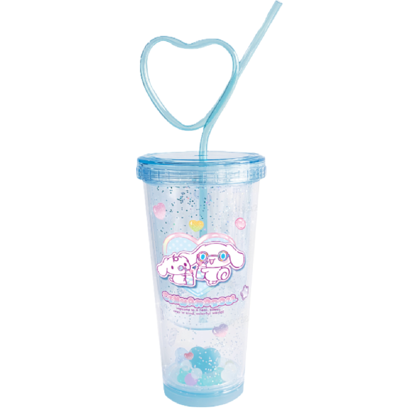 Sanrio Hello Kitty & Friends Sweet Factory Cinnamoroll Heart Double Wall Plastic Tumbler 440ml