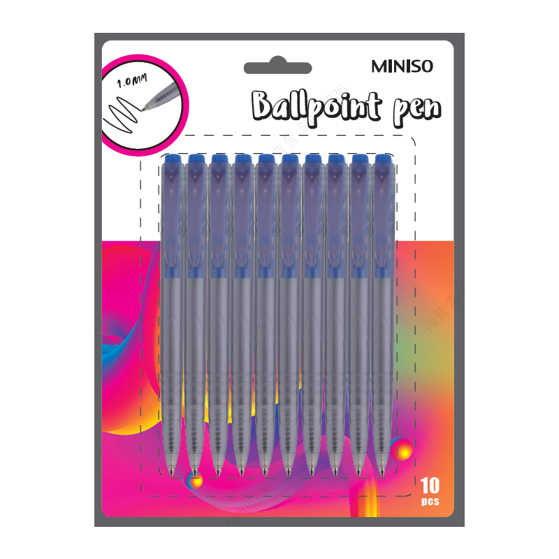 Retractable Ballpoint Pen (10 Pack, Blue)