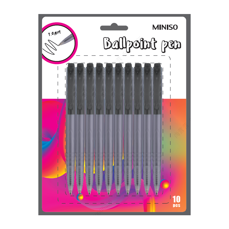 Retractable Ballpoint Pen (10 Pack, Black)