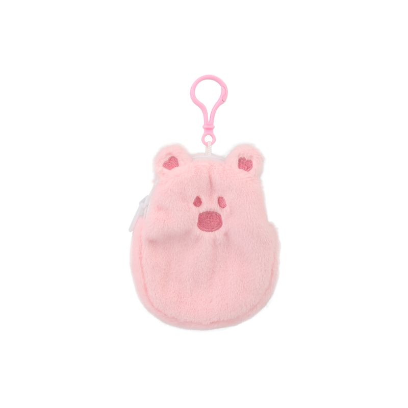 Pink Romance Series Cute Bear Plush Coin Pouch