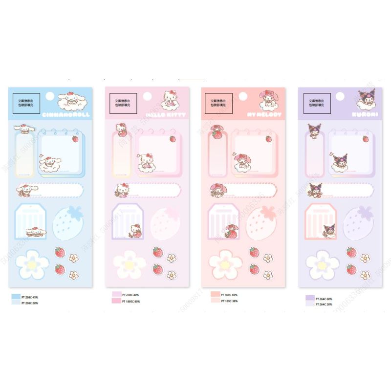 Sanrio Characters Strawberry Collection Note Stickers (Assorted Characters)