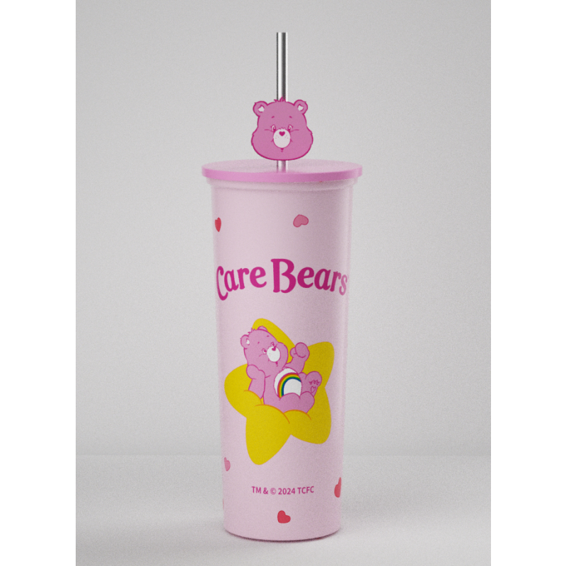 Care Bears Collection Pink Stainless Steel Tumbler with Straw 800ml