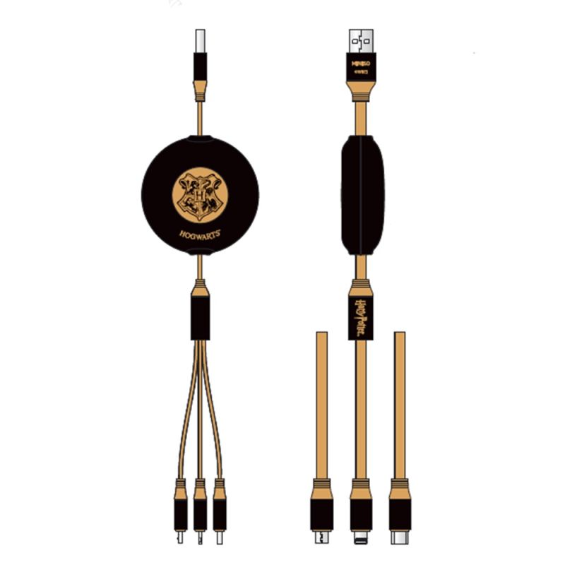 Harry Potter Black 3-in-1 Charging Cable