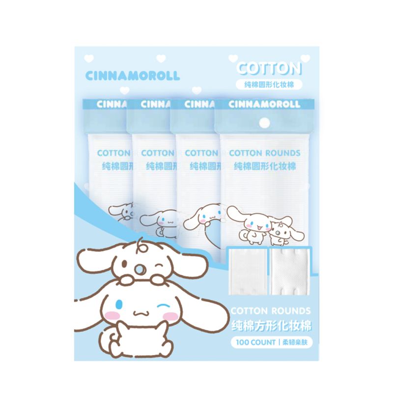 Sanrio Cinnamoroll Square Cotton Pads 100 Count