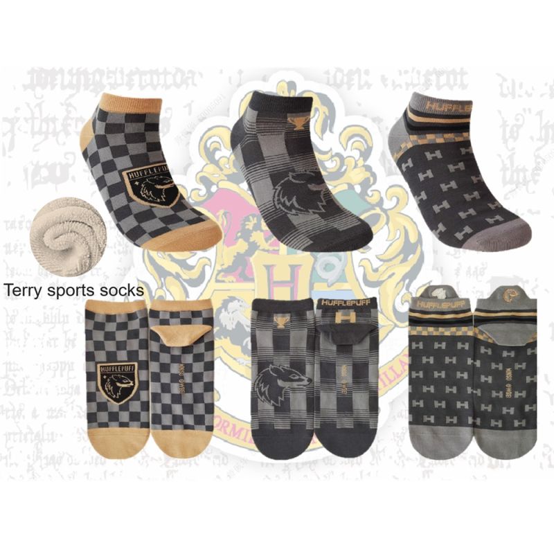 Harry Potter Hufflepuff Men's Athletic Ankle Socks (3 Pairs)