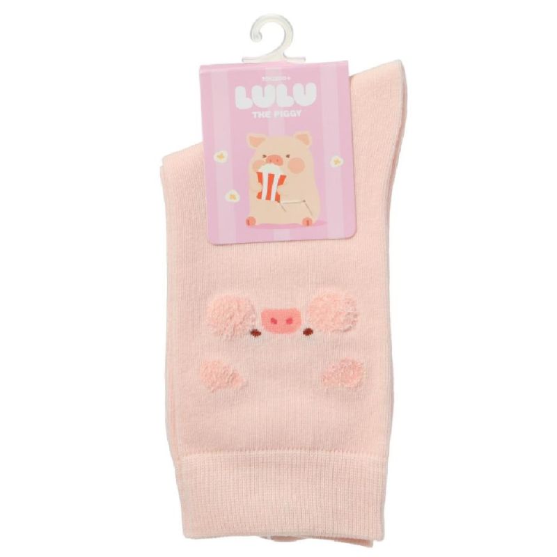 LuLu The Piggy Collection Crew Socks 1 Pair Size 4.5-6.5