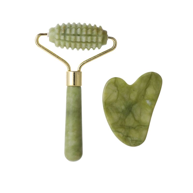 Jade Massage Roller & Gua Sha Set 