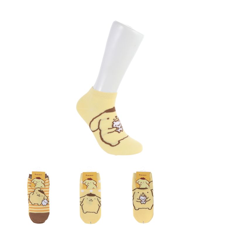 Sanrio Pompompurin 2 Pairs Women's Ankle Socks (Assorted Designs)
