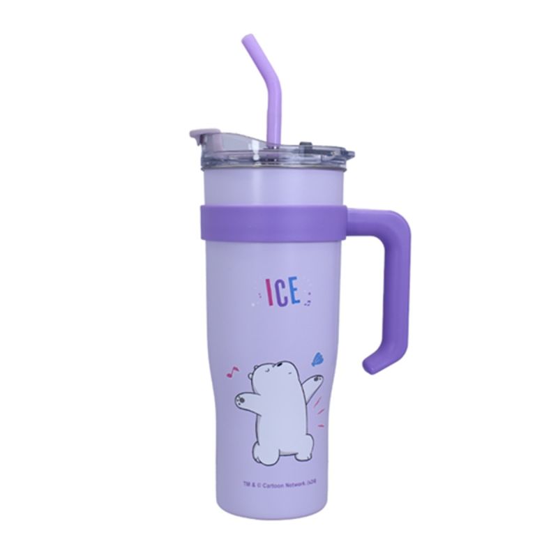 We Bare Bears Ice Bear Seaside Music Festival Single Wall Steel Tumbler with Handle 1.6l