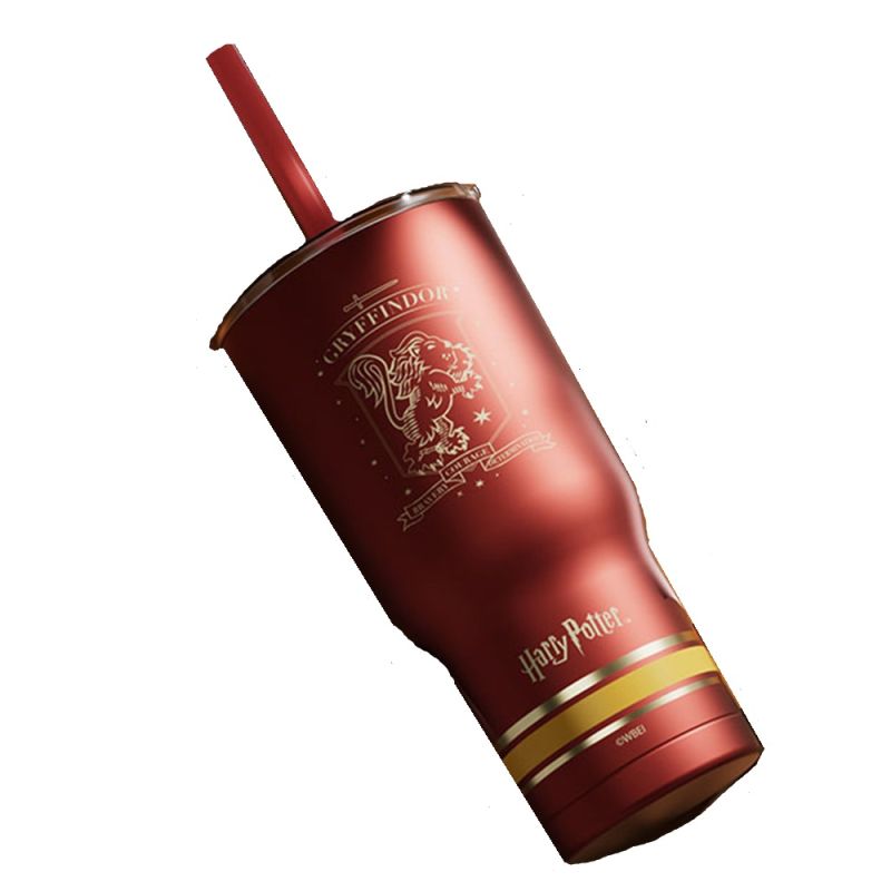 Harry Potter Gryffindor Steel Tumbler With Charm & Straw 580ml