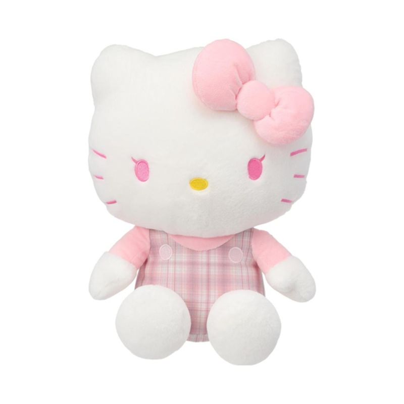 Sanrio Hello Kitty & Friends Hello Kitty Pink Tartan 10 Inch Sitting Plush Soft Toy