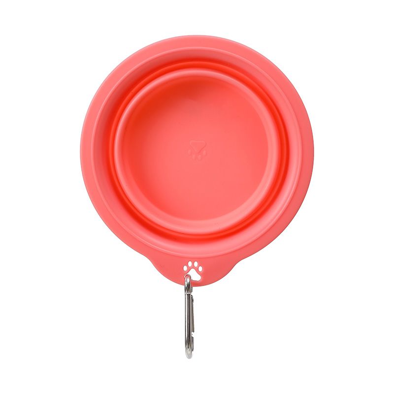 Small Foldable Pet Bowl Red