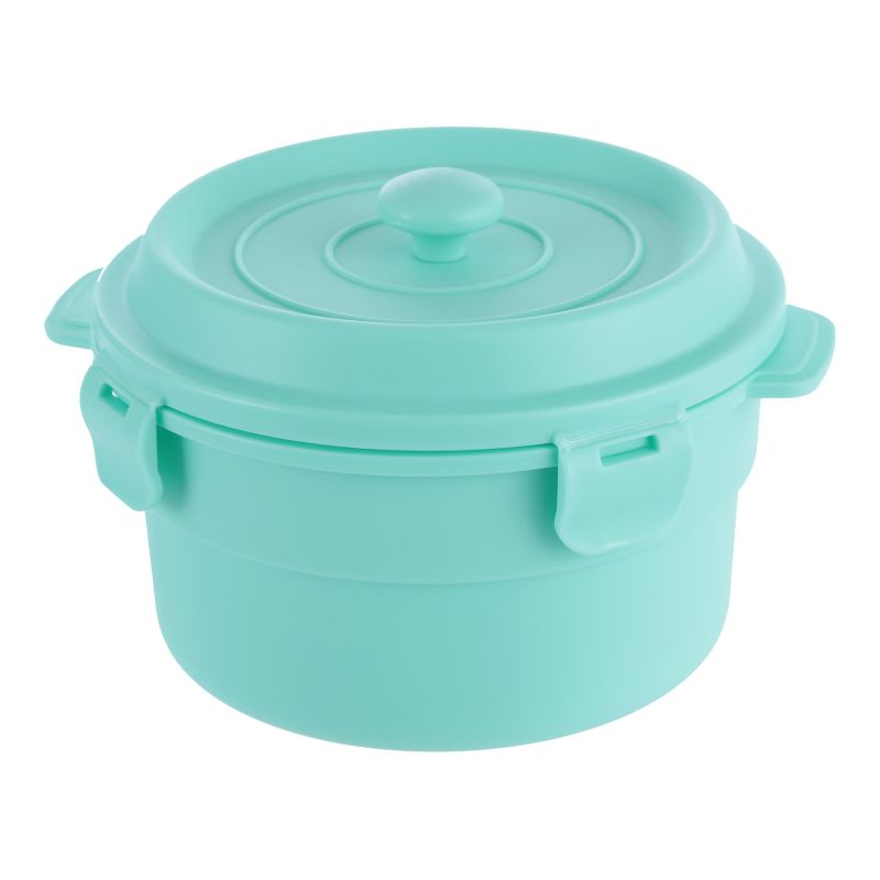 Double Layer Round Bento Box Green