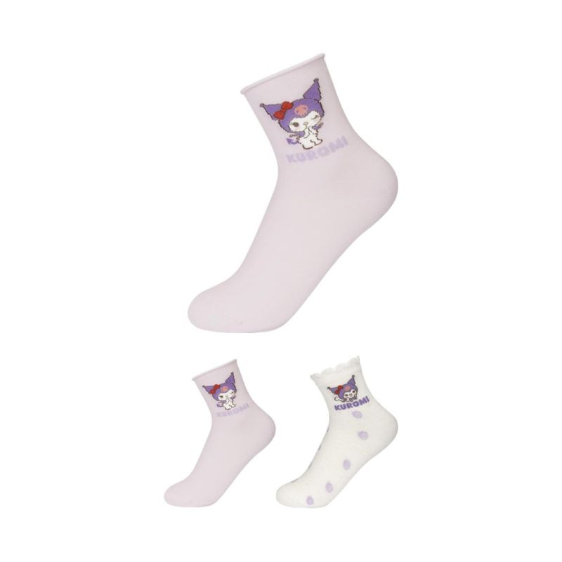 Sanrio Kuromi Strawberry Kids Socks 2 Pairs Size 9-12 Years
