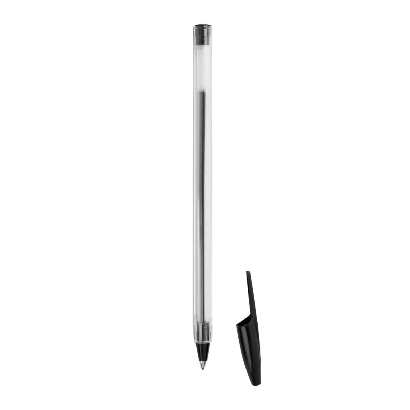 Ballpoint Black Pen with Cap 10 Pack