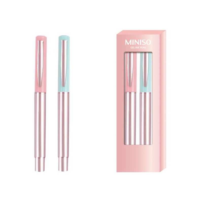 MINISO Rose Gold Gel Pen 2 Pack PDQ