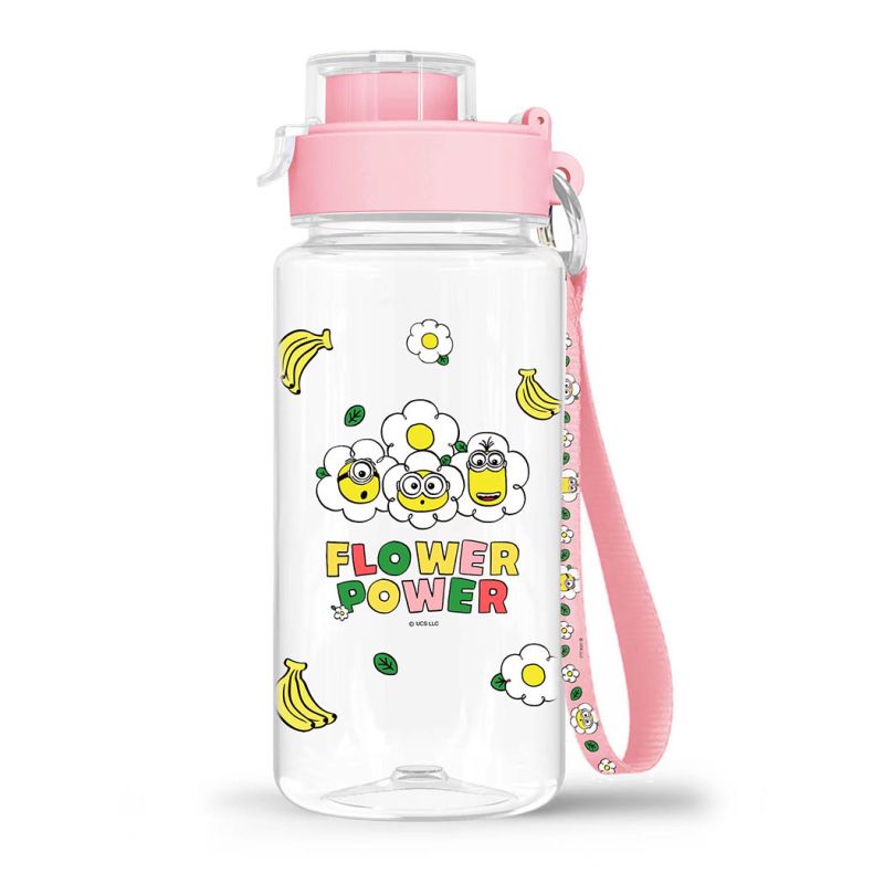 Daisy Minions Collection Pink Plastic Bottle & Strap 640ml