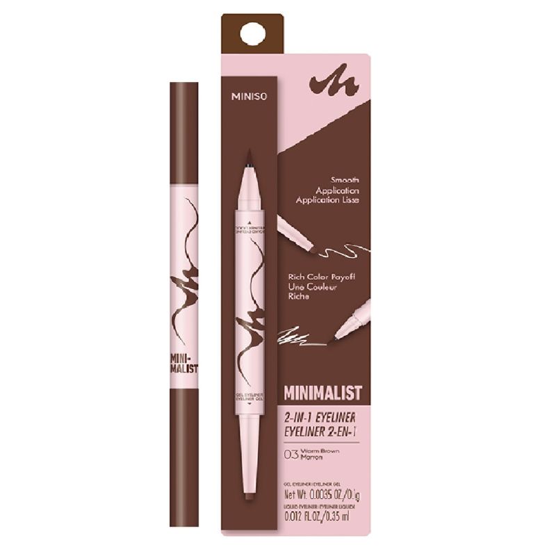 MINISO 2-in-1 Eyeliner Warm Brown 