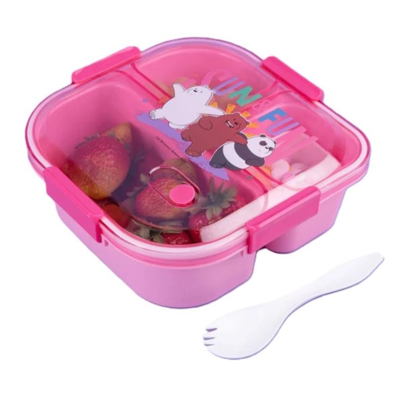 We Bare Bears Seaside Music Festival 3 Compartment Bento Box 1200ml