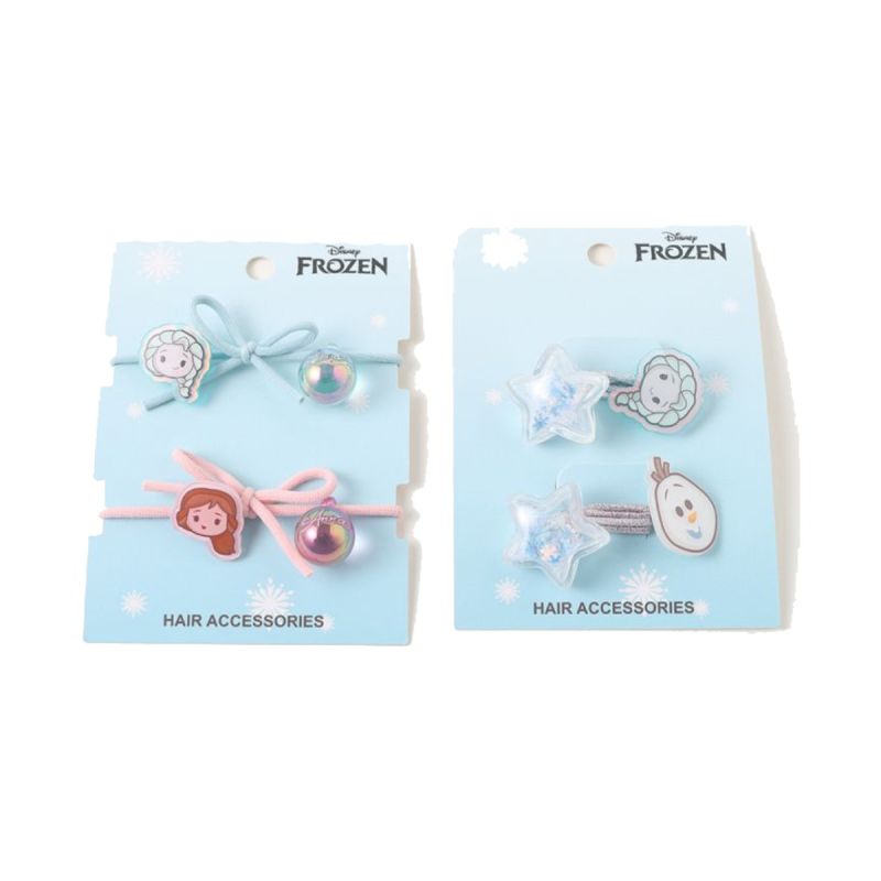 Disney Frozen Collection Star Hair Ties 2 Pack Set (Assorted Characters)