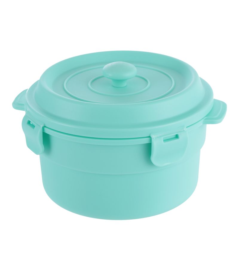 Double Layer Round Bento Box Green