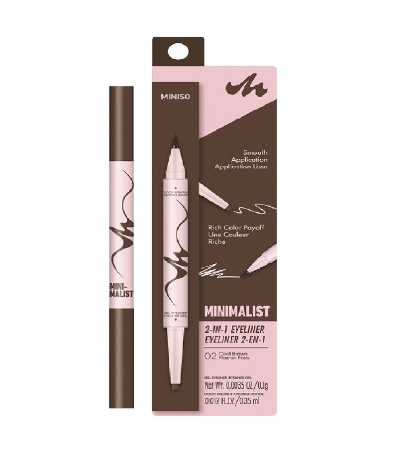 MINISO 2-in-1 Dual Tips Eyeliner Cool Brown 