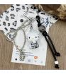 Sanrio Hello Kitty & Friends Hello Kitty Leopard Black & Grey Sitting Figure Pendant