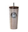 Harry Potter Silver Studded Steel Tumbler 650ml With Straw