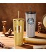 Harry Potter Silver Studded Steel Tumbler 650ml With Straw
