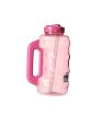 Large Capacity Cool Water Bottle with Straw and Handle 1850ml Rose Red