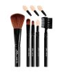 Black 5-Piece Makeup Brush Set with Eyeshadow Applicator Tips