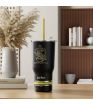 Harry Potter Black Steel Tumbler with Charm & Straw 580ml