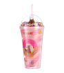 We Bare Bears Grizzly Donut Pink Tumbler & Straw