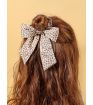 Printed Light Pink Bow - Hair Tie 