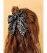 Printed Dark Green Bow - Hair Tie 