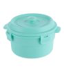 Double Layer Round Bento Box Green