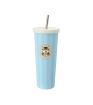 Mofusand Ice Cream Collection Blue Striped Tumbler & Straw
