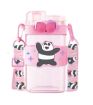 We Bare Bears Panda Bear Music Festival Plastic Water Bottle With Strap 560ml