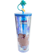 We Bare Bears Seaside Music Festival Grizz Double Wall Plastic Tumbler with Straw (800ml)