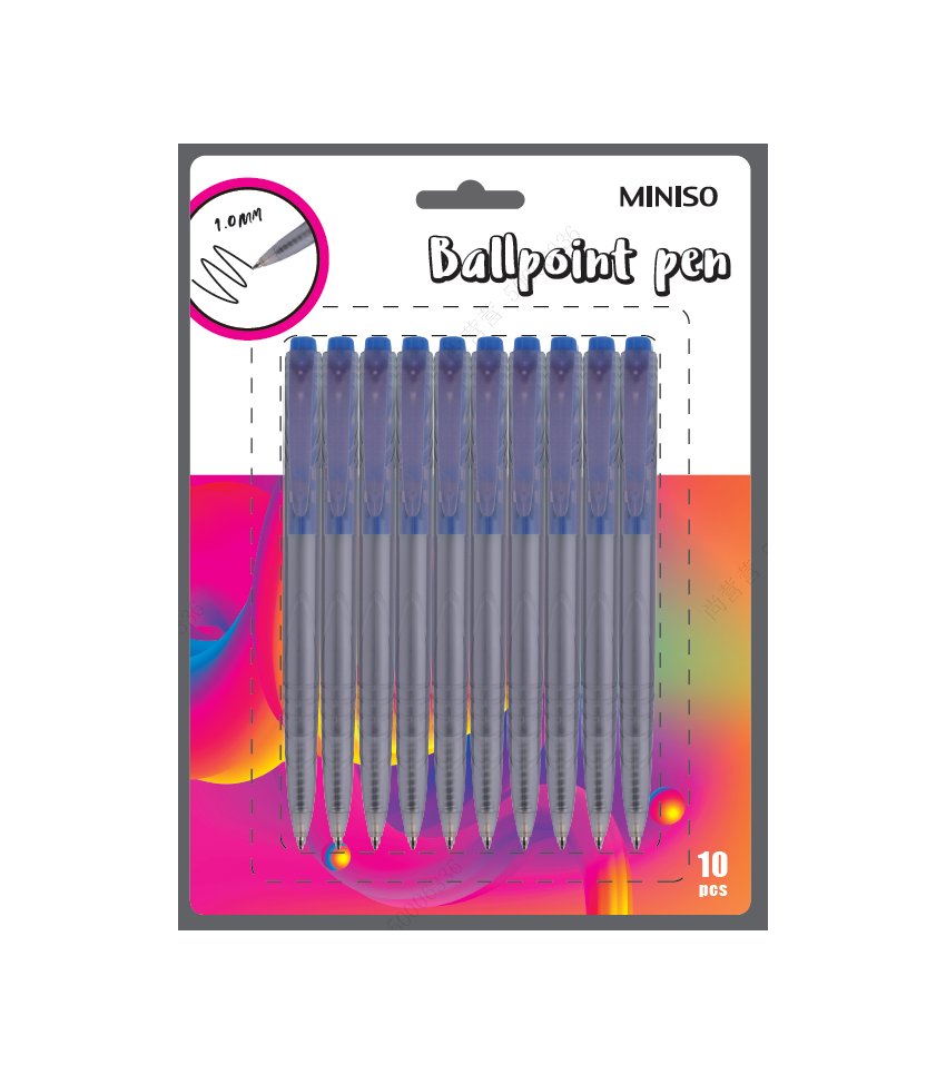 Retractable Ballpoint Pen (10 Pack, Blue)