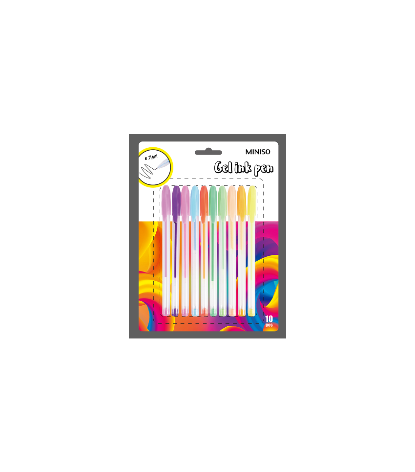 Gel Pen with Cap (10 Pack, Colored)