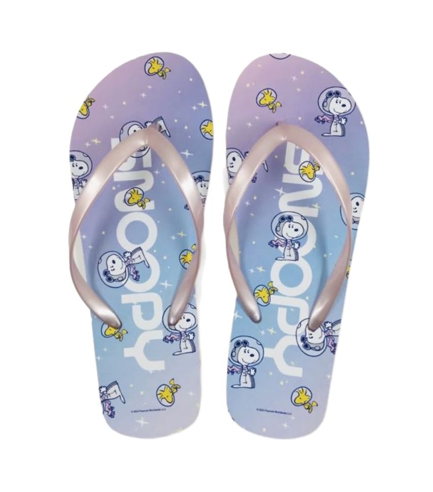 Snoopy The Little Space Explorer Pink Women's Flip Flops Size 35-36